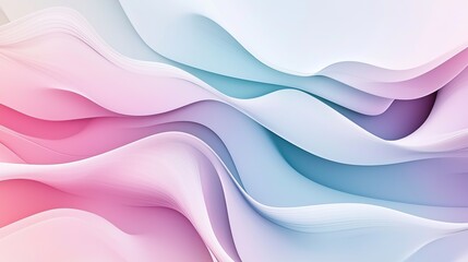 Obraz premium Abstract background with soft pastel colored waves in shades of pink, blue, and white.
