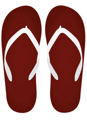 Red  flip flops. vector illustration