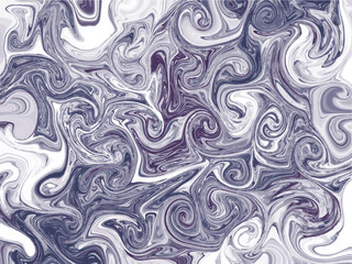 A painting of a swirl of blue and white with a splash of purple
