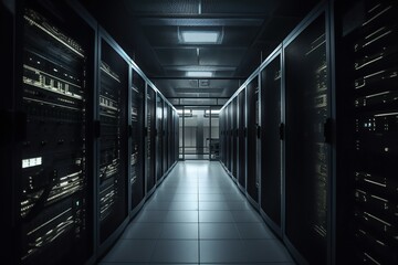 empty modern server room