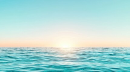 Fototapeta premium A smooth gradient of blue hues, evoking the vastness and depth of the ocean, with a subtle glow at the horizon.