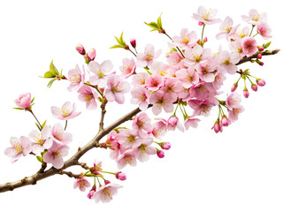 Obraz premium Fresh Green Branch with Vibrant Leaves Isolated on Black Background – Nature and Botany Concept transparent background