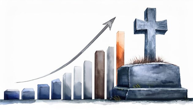Charting Death Rate Statistics with Gravestone Illustration