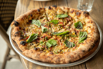 pizza, basil, Italian, dinner, restaurant, plate, food, cuisine, sauce, dish, italian, meal, delicious, cooking