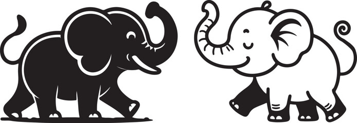 Elephant silhouette vector illustration