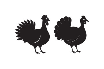 Turkey Silhouette Vector Illustration Printable Clipart for Apparel