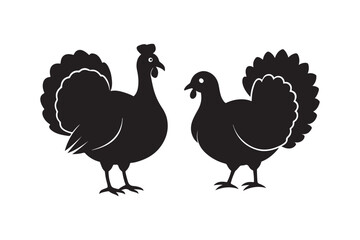 Turkey Silhouette Vector Illustration Printable Clipart for Apparel