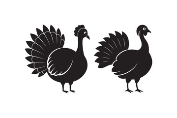 Turkey Silhouette Vector Illustration Printable Clipart for Apparel