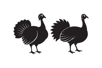 Turkey Silhouette Vector Illustration Printable Clipart for Apparel