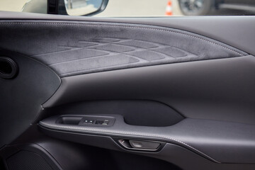 A car door with trim showcasing automotive design details