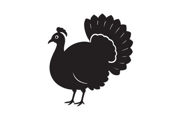 Turkey Silhouette Vector Illustration Printable Clipart for Apparel
