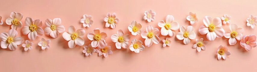 Obraz premium Edelweiss flowers on soft color background, romantic feminine composition, wedding invitation concept.