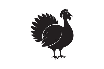 Turkey Silhouette Vector Illustration Printable Clipart for Apparel