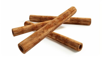 Cinnamon Sticks Closeup Isolated On White