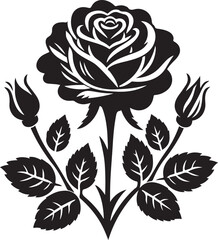 Rose flower silhouette vector  illustration 
