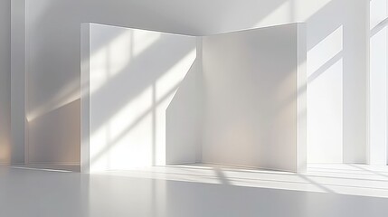 Fototapeta premium Minimalist White Room with Sunlight