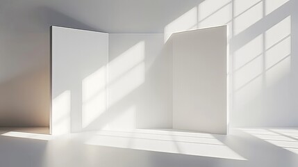 Minimalist White Room with Sunlight
