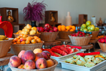 Fruit plates. All inclusive food concept.