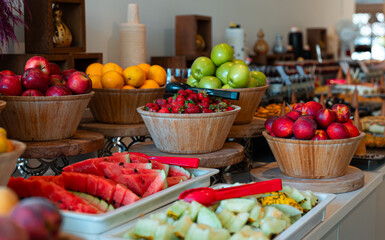 Fruit plates. All inclusive food concept.