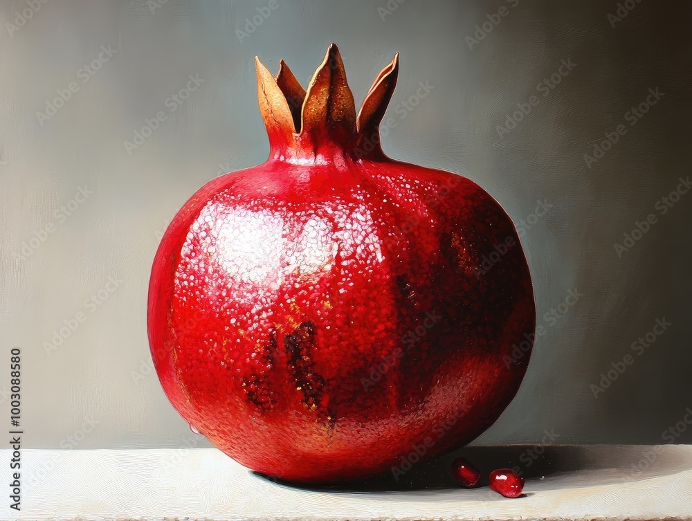 Poster pomegranate on a black background