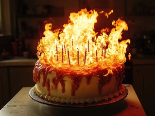 birthday cake with candles
