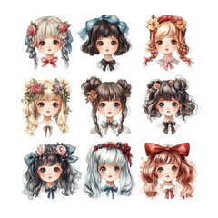 Naklejka premium set of girls