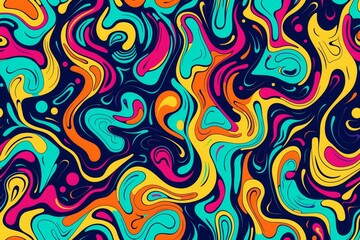 Obraz premium A colorful abstract painting with a lot of swirls and lines