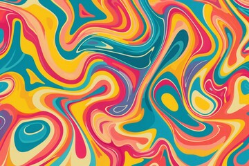 Obraz premium A colorful abstract painting with a lot of swirls and lines