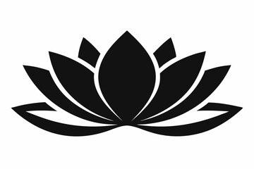 A cute lotus flower for log silhouette black Vector art illustration 
