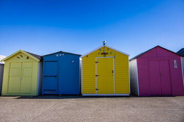 Les cabines de plage à Saint-Aubin-sur-Mer