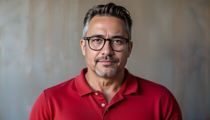 Obraz premium Handsome middle age man with glasses