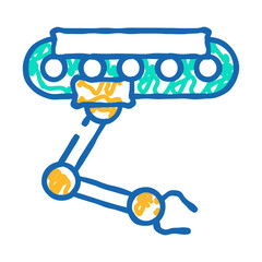 robotic hand on rail doodle icon sketch vector. robotic hand on rail sign. isolated symbol illustration