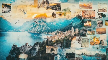 Naklejka premium Goal visualized on a vision board with images, quotes, and reminders of the dreams waiting to be realized