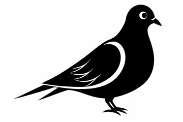 A cute Mourning Dove bird for log silhouette black Vector art illustration