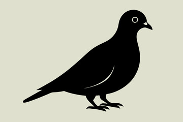 A cute Mourning Dove bird for log silhouette black Vector art illustration