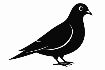 A cute Mourning Dove bird for log silhouette black Vector art illustration