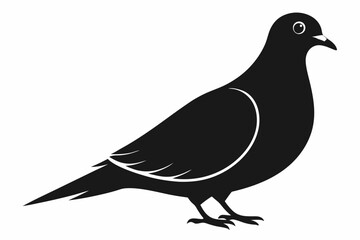 A cute Mourning Dove bird for log silhouette black Vector art illustration