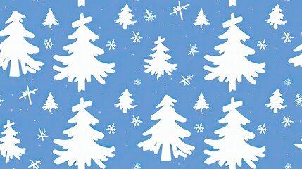 A simple vector pattern of Christmas trees 