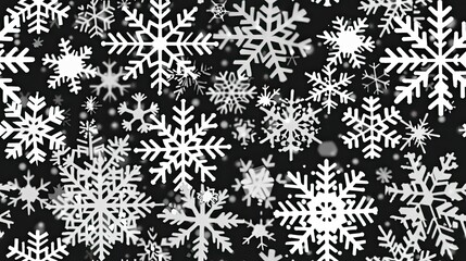 Fototapeta premium A pattern of snowflakes in various shapes and sizes