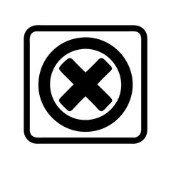 Obraz premium Black Cross Symbol Inside Square Vector for Web and App User Interface Design