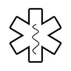 Obraz premium Medical Star of Life Symbol with Rod of Asclepius Vector Illustration for Healthcare