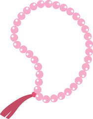 Pink color Prayer Beads, Buddhist Prayer Beads icon.