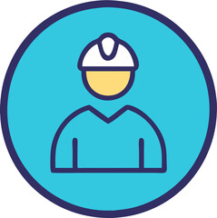 Fototapeta premium Safety Engineer Vector Construction Helmet Professional Industry Symbol