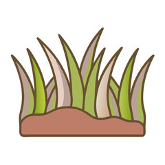 Obraz premium Colorful Vector Illustration of Vibrant Green Grass Blades with Brown Edges
