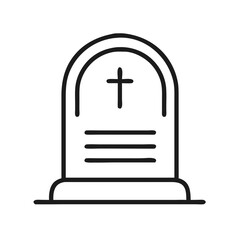 Fototapeta premium Vector Tombstone with Cross and Text for Memorial and Cemetery Designs