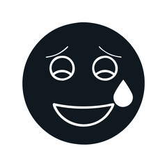 Obraz premium Emojis Vector Showing Mixed Emotion with Tear on Neutral Background