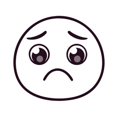Fototapeta premium Sad Crying Emoji Face Vector for Emotional Expressions and Reactions