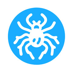  Blue Circular Vector Illustration of Spider Silhouette for Halloween Decorations