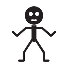 Obraz premium Simple Smiling Stick Figure Illustration for Design and Education