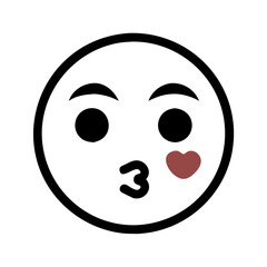 Fototapeta premium Vector Illustration of Kissing Face Emoji with Heart for Social Media and Messaging Apps